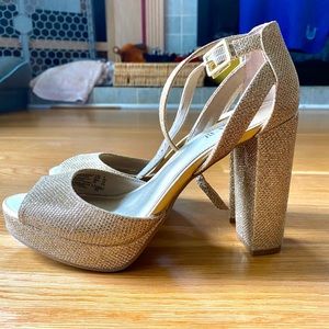 4-inch Gold Chunky Stilettos
